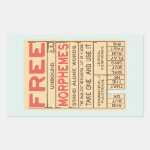 Adesivo Retangular Free Morphemes Engraçado Gramática Espanhola