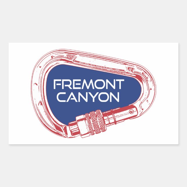 Adesivo Retangular Fremont Canyon Wyoming Rock Escalbing Carabiner (Frente)