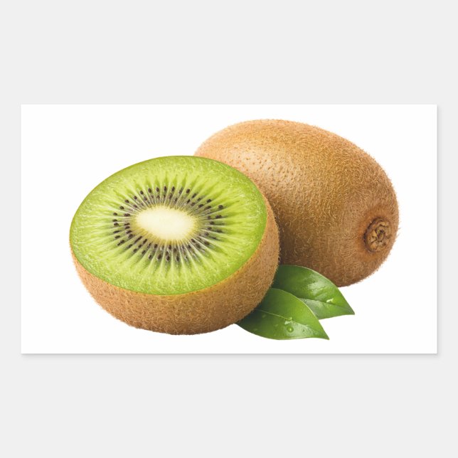 Adesivo Retangular Fresh Kiwi Slice And Whole Fruit Sticker (Frente)