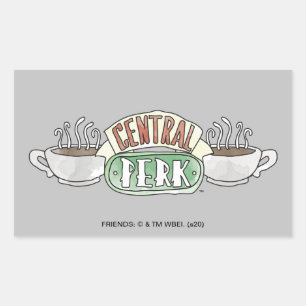 Adesivo Retangular FRIENDS™   Logotipo de Central Perk em Aquarela