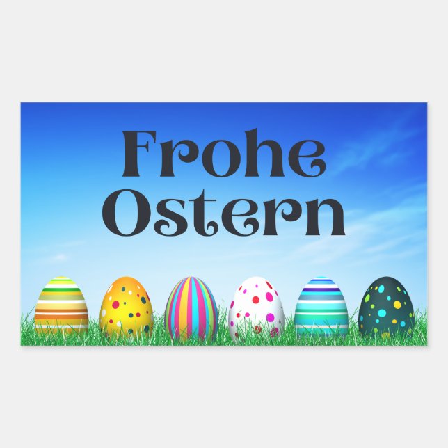 Adesivo Retangular Frohe Ostern, German Happy Easter  (Frente)
