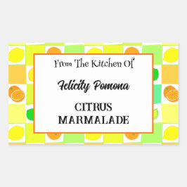Adesivo Retangular Fruta de citrinos, limões, Limões e laranjas editá