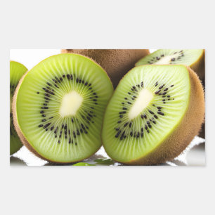 Adesivo Retangular Fruta verde kiwi