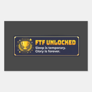 Adesivo Retangular FTF Desbloqueado Divertido Logro de Geocaching Jug