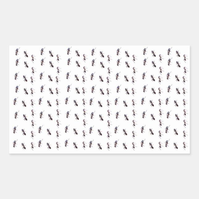 Adesivo Retangular Fugas felizes - formiga #1 (Frente)