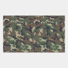Adesivo Retangular Fundo da Camuflagem Florestal Militar