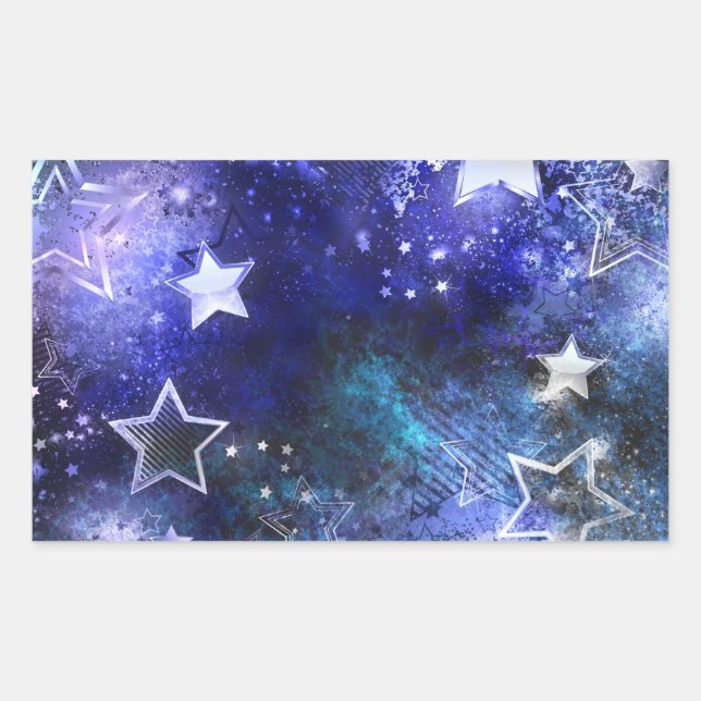 Adesivo Retangular Fundo de Espaço com Estrelas (Frente)