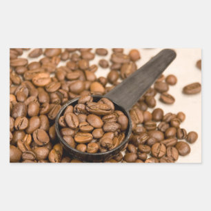 Adesivo Retangular Fundo de Grãos de Café