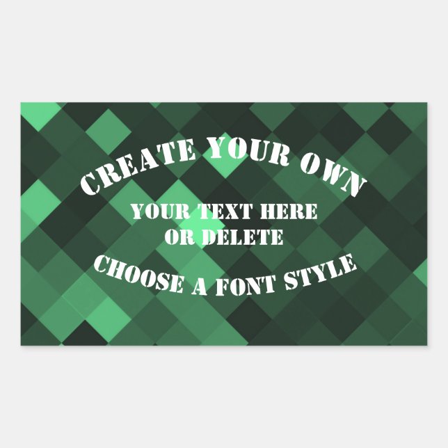 Adesivo Retangular Fundo de Pixel Grande - Verde (Frente)