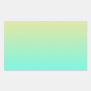 Adesivo Retangular Fundo Gradiente Pastel Turquesa Amarelo