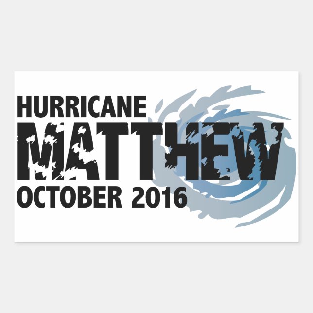Adesivo Retangular Furacão Matthew, outubro de 2016 (Frente)