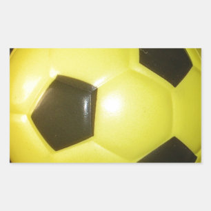 Adesivo Retangular Futebol amarelo e preto.