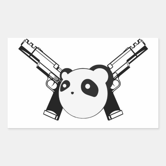 Adesivo Retangular Gangster Panda Sticker (Frente)