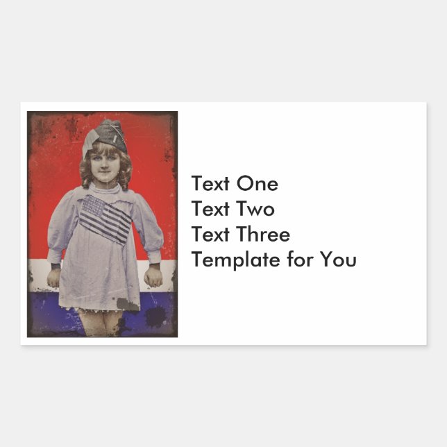 Adesivo Retangular Garota WI no vestiário da bandeira (Frente)