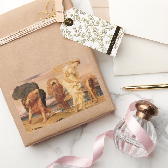 Adesivo Retangular Garotas Gregas Pegando Pedras De Lorde Leighton (Presentear)