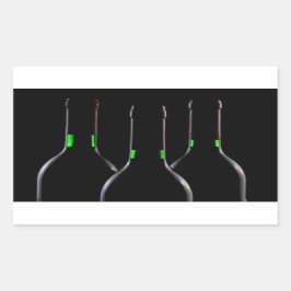 Adesivo Retangular Garrafas de vinho Vinho Vinheta retangular preta