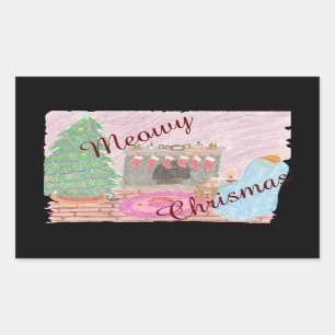 Adesivo Retangular Gatinho-mas Mishead (Natal)