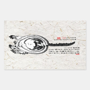 Adesivo Retangular Gato De Tabby Japonês Com Brisas Chonky