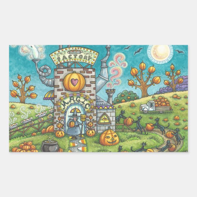 Adesivo Retangular GATO NEGRO, COLCHA DE PUMPKIN PIE FÁBRICA, Rec. (Frente)