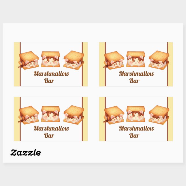 Adesivo Retangular Gatos de Chocolate (Folha)