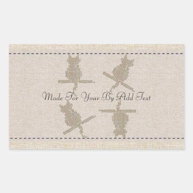 Adesivo Retangular Gatos Engraçados Artesanatos De Crafster Feitos Pa (Frente)