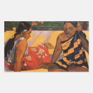 Adesivo Retangular Gauguin French Polynesia Tahiti Women Painting