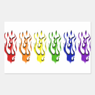 Adesivo Retangular Gay Flames Stickers