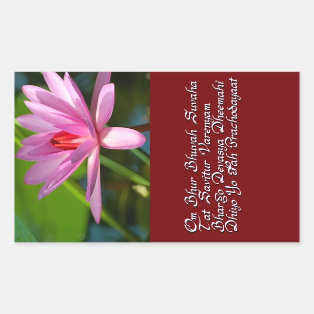Adesivo Retangular Gayatri mantra (Frente)