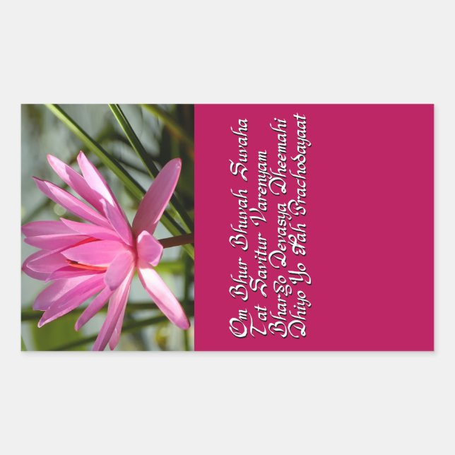 Adesivo Retangular Gayatri mantra (Frente)