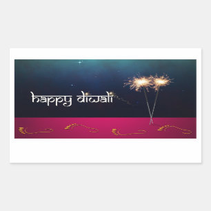Adesivo Retangular Gelado Feliz Diwali - Sticker