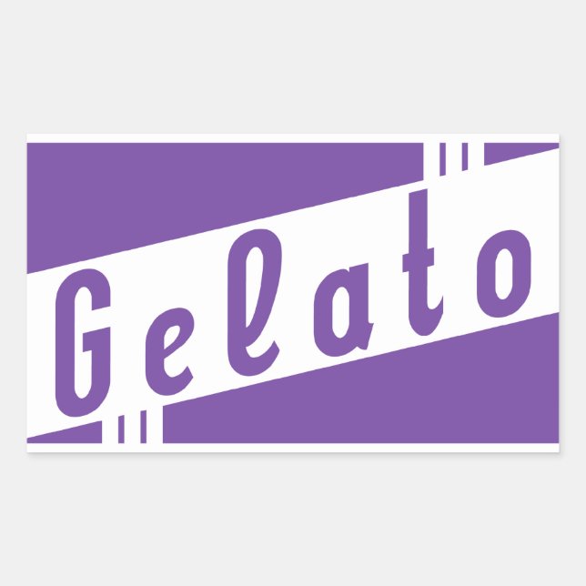 Adesivo Retangular gelato italiano retrô (Frente)