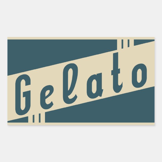Adesivo Retangular gelato italiano retrô (Frente)