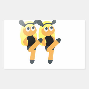 Adesivo Retangular gêmeos emoji