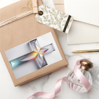 Adesivo Retangular Gemstone Cristão Colorida Geométrico