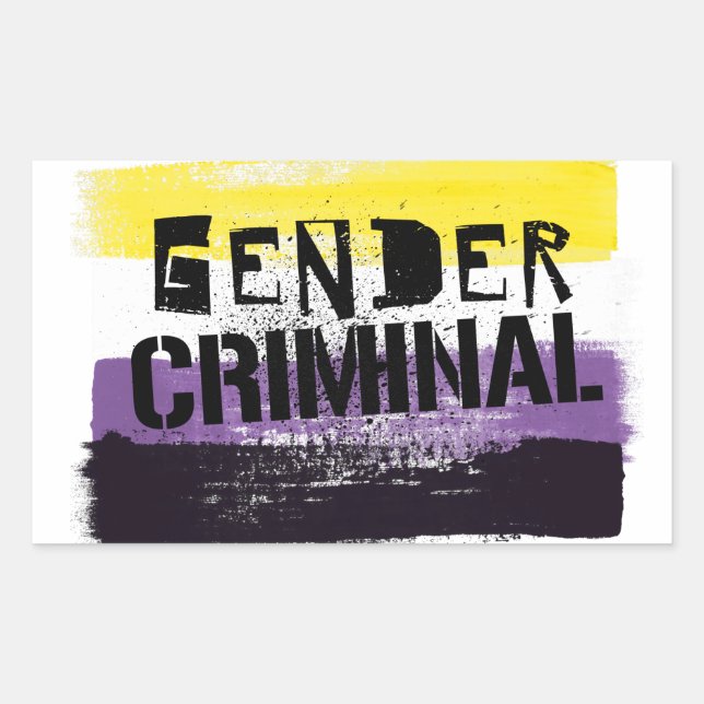 Adesivo Retangular Gênero Não Binário Criminoso (Frente)