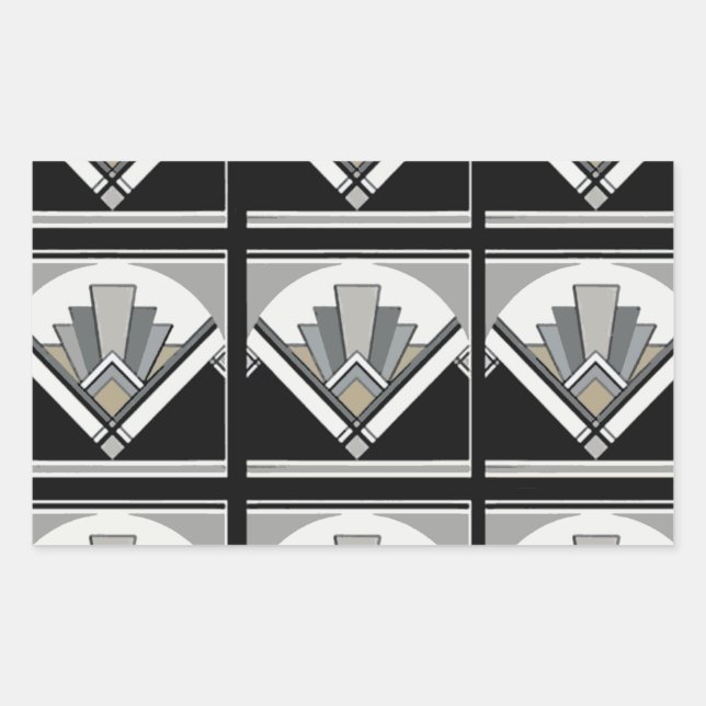 Adesivo Retangular Geométrico Art Deco (Frente)