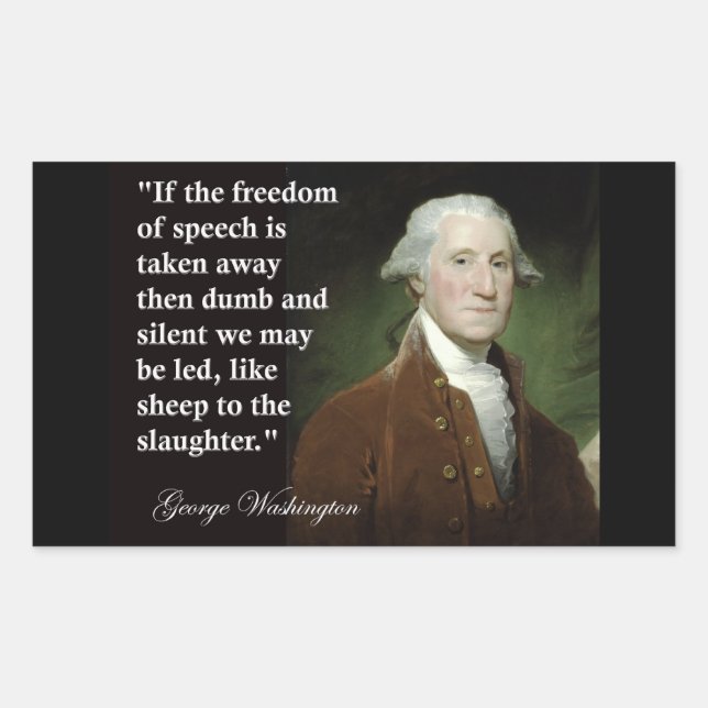 Adesivo Retangular George Washington Freedom of Speech Cote (Frente)
