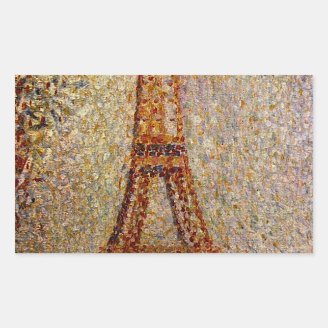 Adesivo Retangular Georges Seurat: A Torre Eiffel (1889) (Frente)