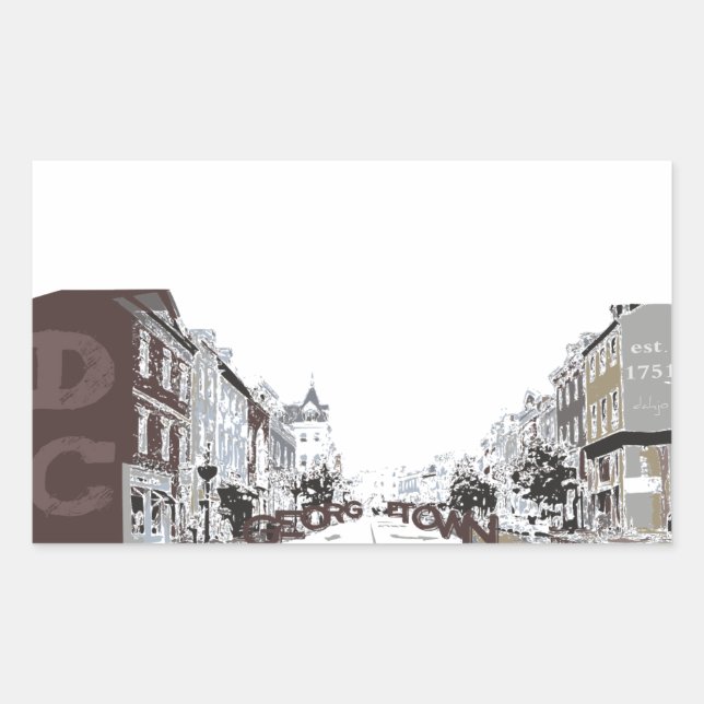 ADESIVO RETANGULAR GEORGETOWN EM WASHINGTON, DC (Frente)