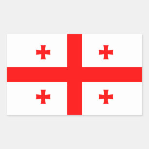 Adesivo Retangular Geórgia - Bandeira da Geórgia