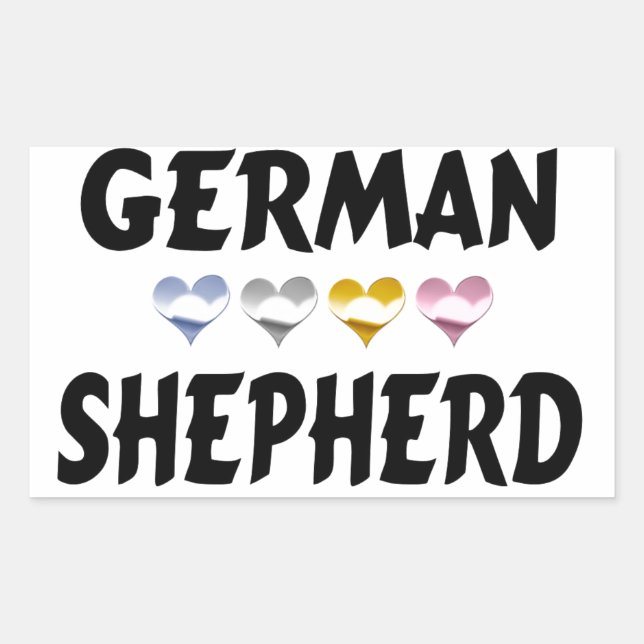 Adesivo Retangular German shepherd Love Stickers (Frente)