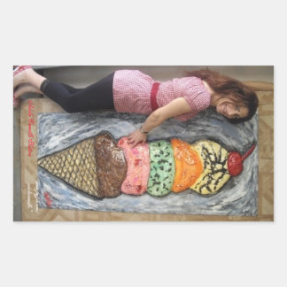 Adesivo Retangular GIGANTE CONE DE SORVETE COM ARTISTA Sticker