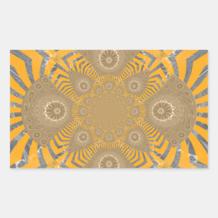 Adesivo Retangular Gilded Zephyr: Elegância em amarelo Ouro e cromo