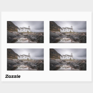 Adesivo Retangular Gimsoy Church Lofoten Noruega