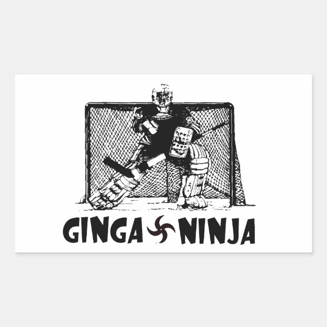 Adesivo Retangular Ginga Ninja - Hockey Goalie (Frente)
