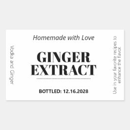 Adesivo Retangular Ginger Extract Modern Label Sticker ZEX_001h