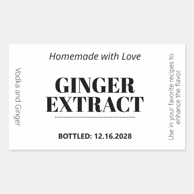 Adesivo Retangular Ginger Extract Modern Label Sticker ZEX_001h (Frente)