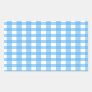 Adesivo Retangular Gingham azul
