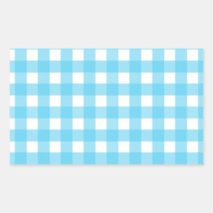 Adesivo Retangular Gingham azul-ceruliano brilhante