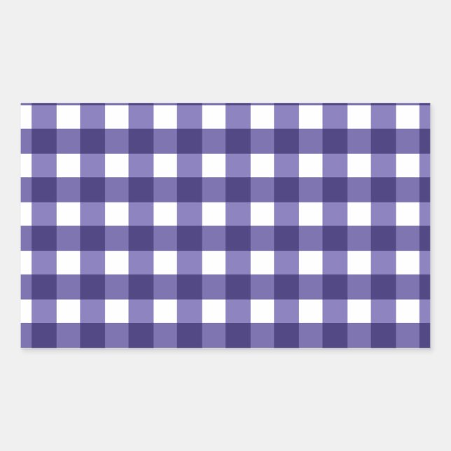 Adesivo Retangular Gingham azul marinho (Frente)